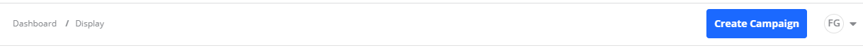 Screenshot highlighting the main 'Create Campaign' button, located in the header of the platform, which is the starting point for creating a new campaign.